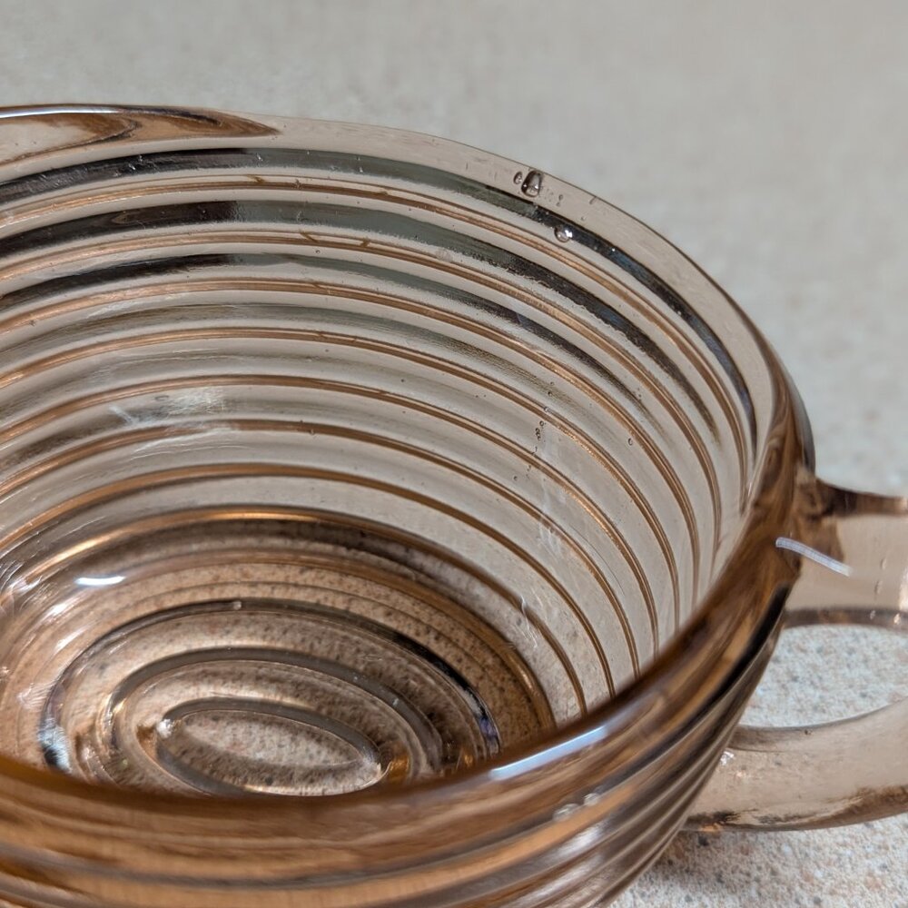 Anchor Hocking Manhattan Pink Sugar & Creamer Set - Picture 7 of 15